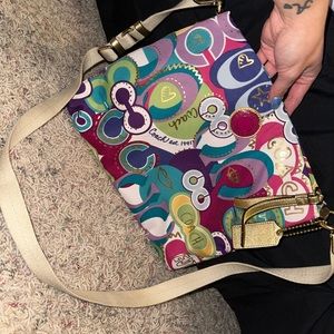 Coach multicolored crossbody purse